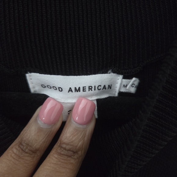 Good American Womens Ribbed Sleeveless Black Turtleneck Midi Dress. Sz 3/4 Large - Picture 6 of 11